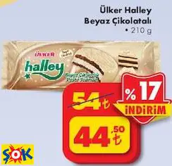 ÜLKER HALLEY BEYAZ ÇİKOLATALI 210 G